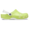 Sabots classiques phosphorescents « Vert citron et blanc »