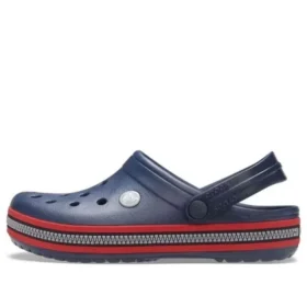 Sabots Crocband à bande zippée « Navy Red »