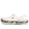 Sabots Crocband à imprimé serpent « Blanc Noir »