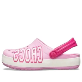 Sabots Crocband Logo « Pink White »