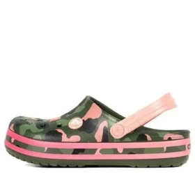 Sabots Crocband Multi Graphic « Vert-rose »