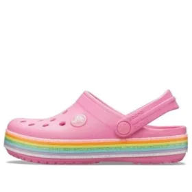 Sabots Crocband Rainbow Glitter « Rose »
