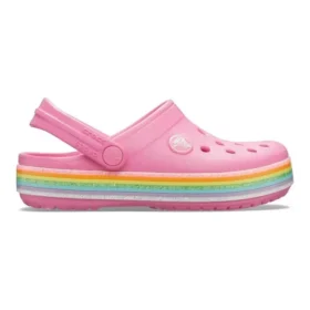 Sabots Crocband Rainbow Glitter « Rose »