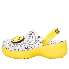 Sabots Platform Clogs Crocs x Smiley World Charm « Yellow White »