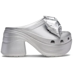 Sabots Siren Metallic Bow « Silver »