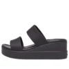 Sandales compensées à double bride et bout rond Brooklyn Mid Wedge « Noir »