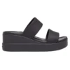 Sandales compensées à double bride et bout rond Brooklyn Mid Wedge « Noir »