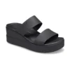 Sandales compensées à double bride et bout rond Brooklyn Mid Wedge « Noir »