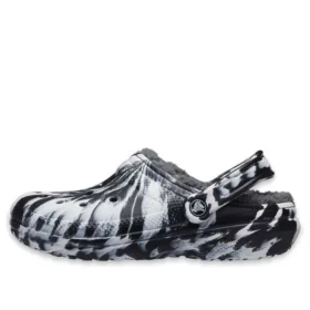 Sandales d&rsquo;extérieur Classic Lined Clog « Marbled White Black »
