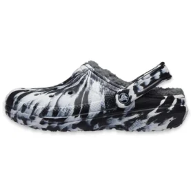 Sandales d&rsquo;extérieur Classic Lined Clog « Marbled White Black »