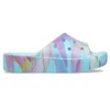 Sandales à plateforme classiques imprimé palmiers « Blue Multi-Color »
