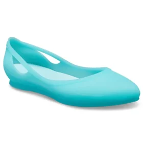 Sandales plates bleu glacier