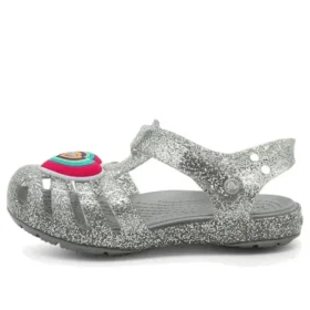 Sandales plates Isabella Glitter « Gris Argent »