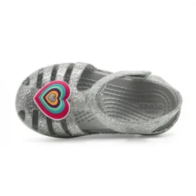 Sandales plates Isabella Glitter « Gris Argent »