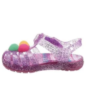 Sandales plates à paillettes Isabella « Purple Pink »