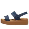 Sandales à talon compensé Brooklyn Woven « Blue Brown »