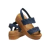 Sandales à talon compensé Brooklyn Woven « Blue Brown »