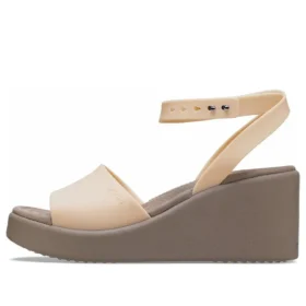 Sandales à talon compensé et bride à la cheville Brooklyn « Cream White Brown »