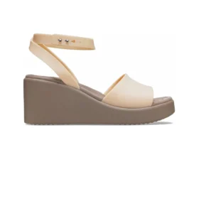 Sandales à talon compensé et bride à la cheville Brooklyn « Cream White Brown »