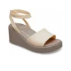 Sandales à talon compensé et bride à la cheville Brooklyn « Cream White Brown »