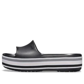 Tongs à plateforme Crocband « Noir Gris Blanc »
