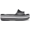 Tongs à plateforme Crocband « Noir Gris Blanc »