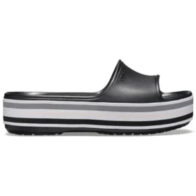 Tongs à plateforme Crocband « Noir Gris Blanc »