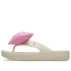 Tongs à plateforme et nœud classiques « Beige-rose »