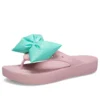 Tongs à plateforme et nœud « Pink Teal »