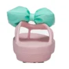 Tongs à plateforme et nœud « Pink Teal »